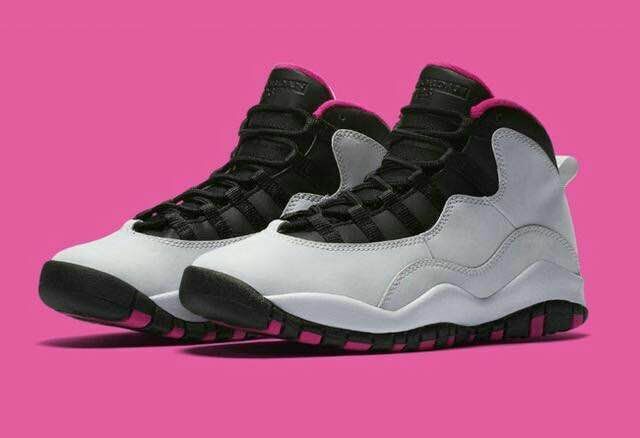 Classic Women Air Jordan 10 White Black Shoes